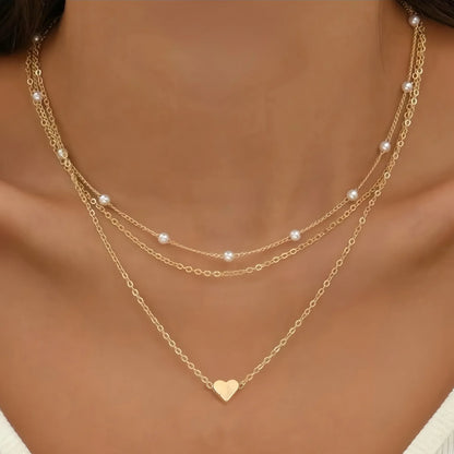 Pearl Heart Choker Necklace