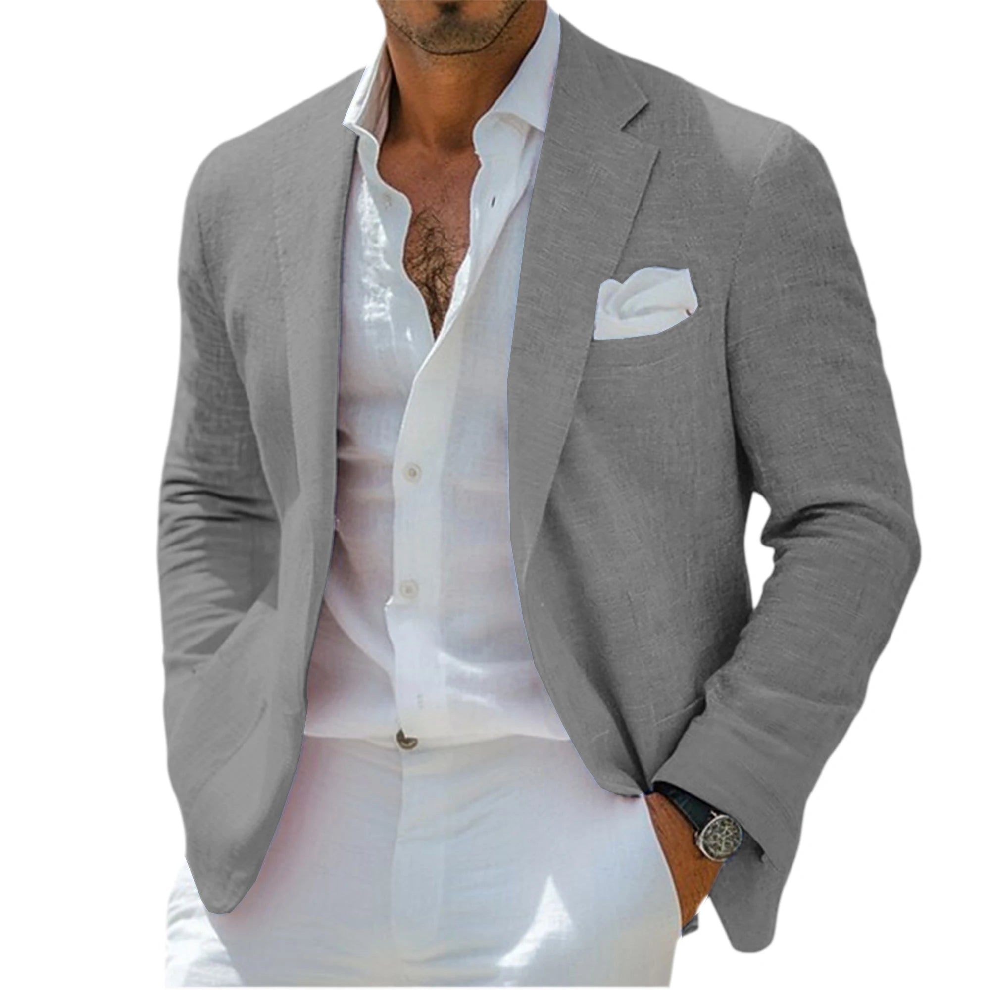 Linen Notch-Lapel Business Sport Coat