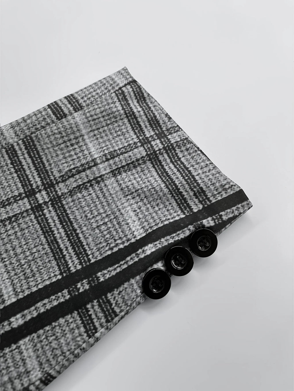 Grey Plaid Slim Business Suit Set