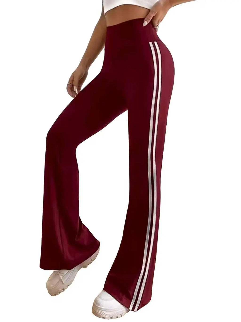 Side-Stripe Sculpted Flared Pants