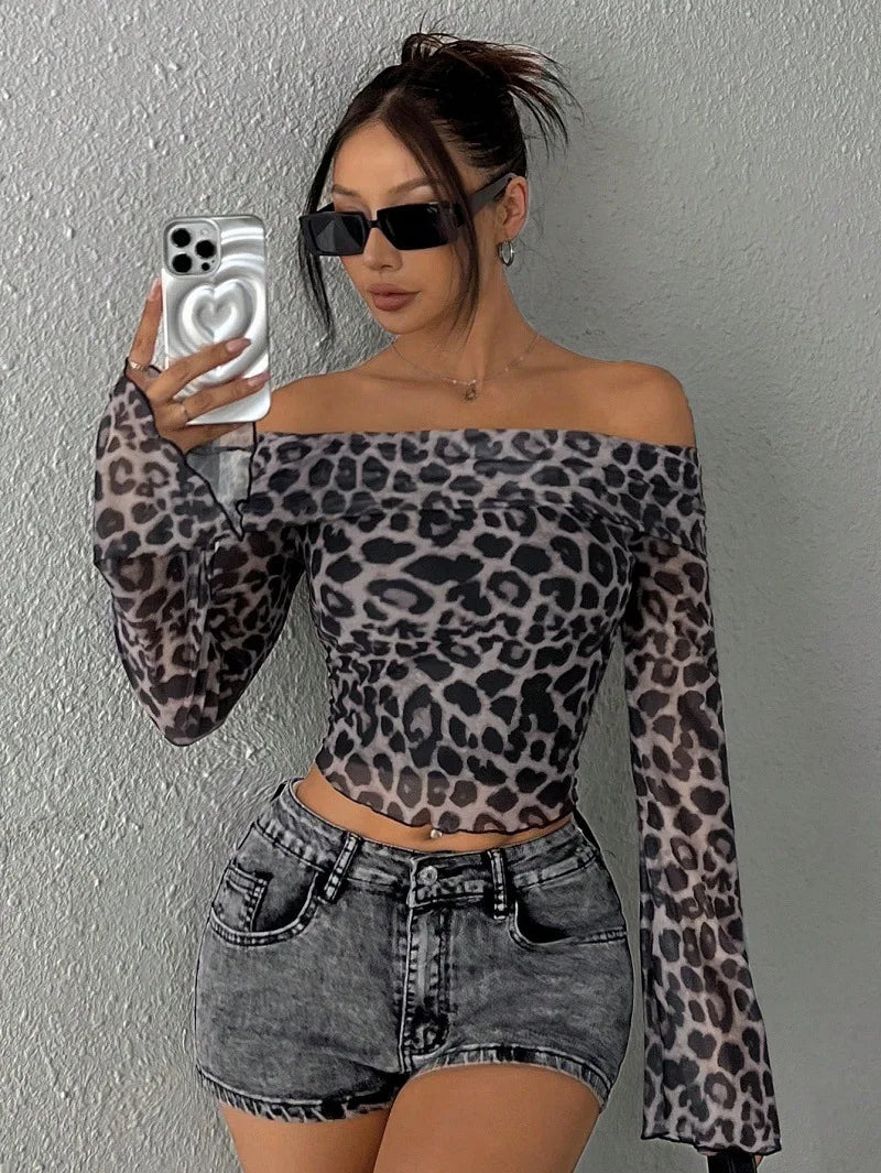 Leopard Off-Shoulder Top
