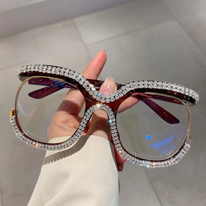 Oversized Rhinestone Party Glasses
