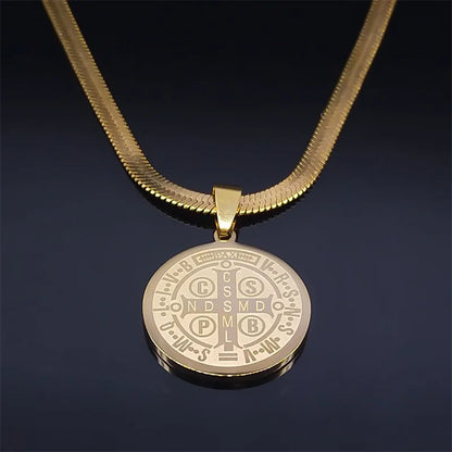 Saint benedict pendant necklace