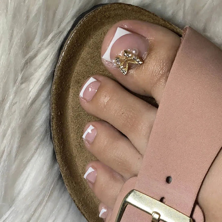 French False Toe Nails Heart