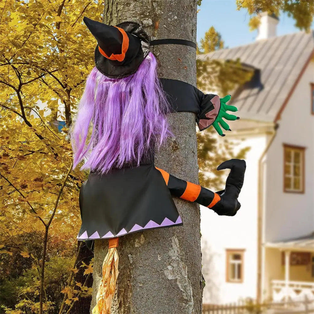 Halloween Crashing Witch Decor