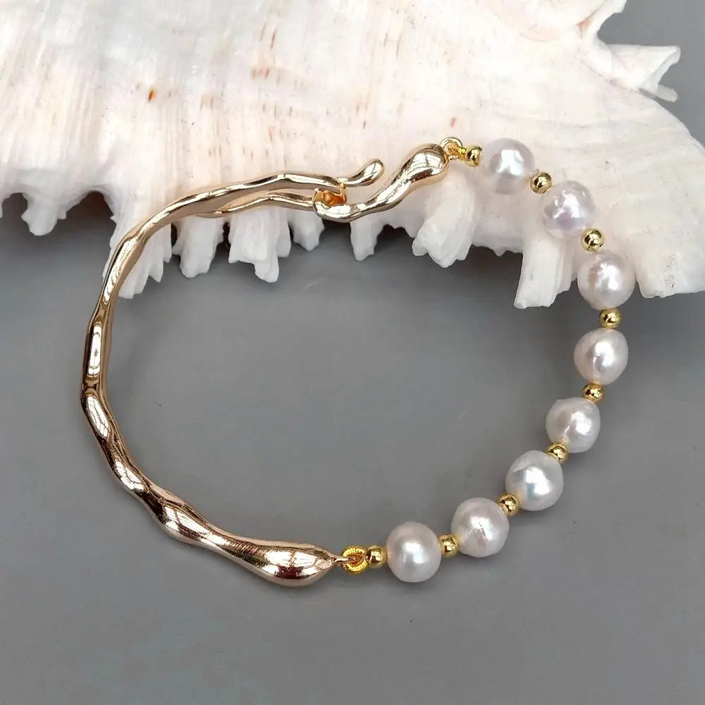 Keshi Pearl Cuff Bracelet