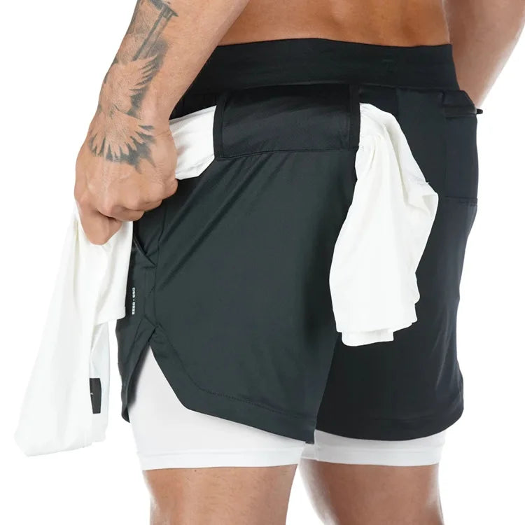2-in-1 Camo Running Shorts