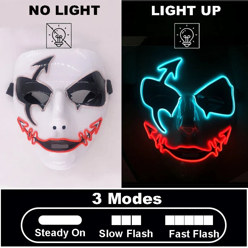 Glowing EL Wire Party Mask