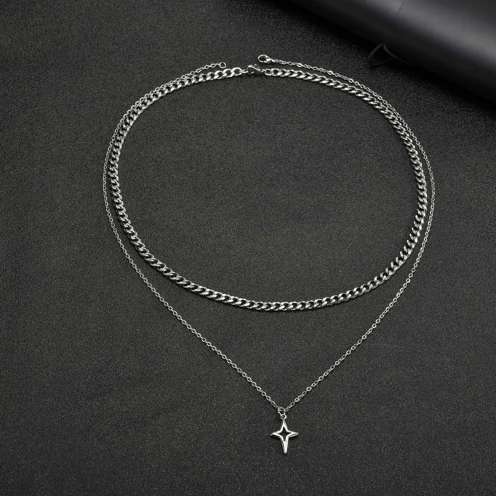 Vnox Star Pendant Necklace Set