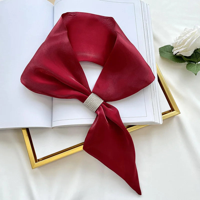 Small Silk Square Ear Scarf