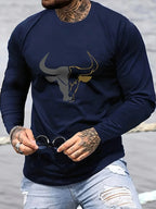 3D Print Casual Long Sleeve Tee
