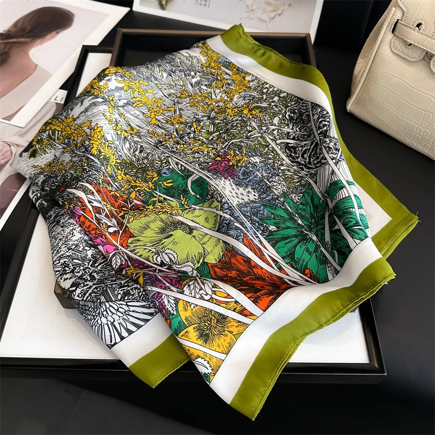 Print Square Sunscreen Scarf