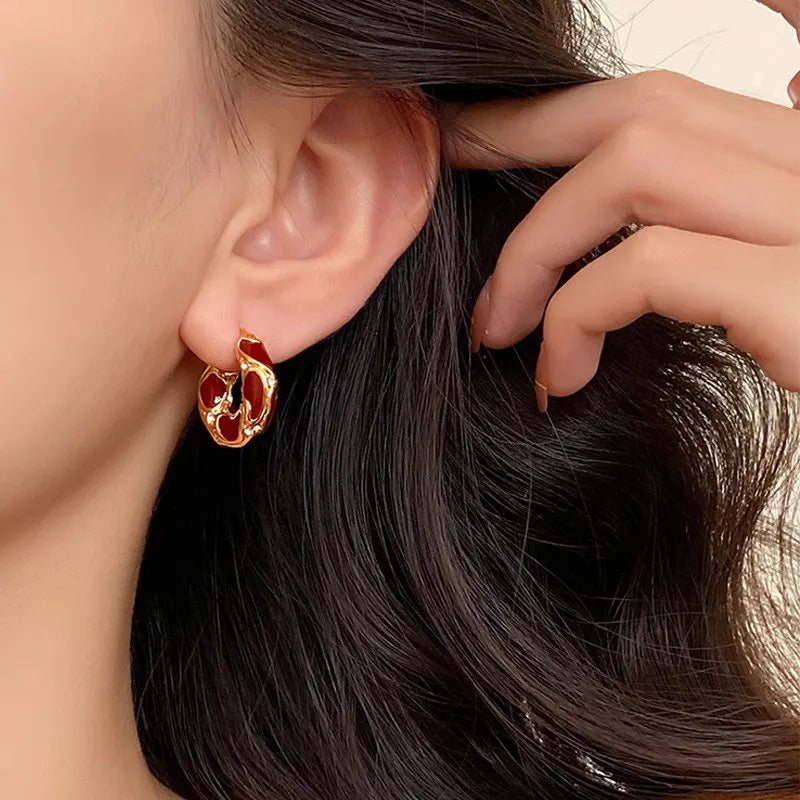 Light Luxury Rhinestone Hoops