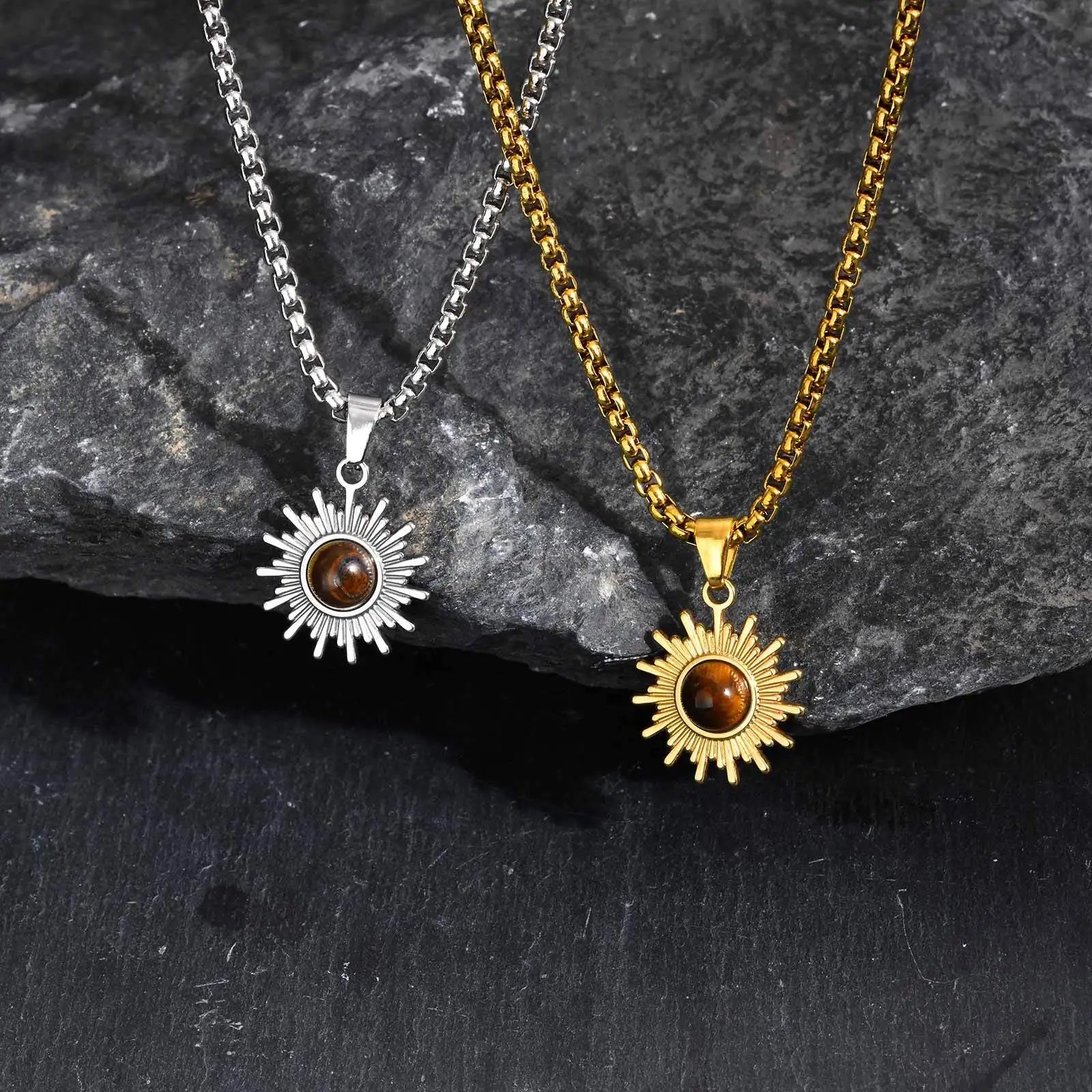 Vnox Sunflower Pendant Necklace