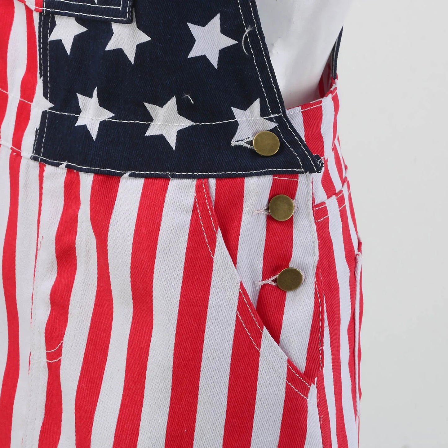 Women American Flag Stripes Romper
