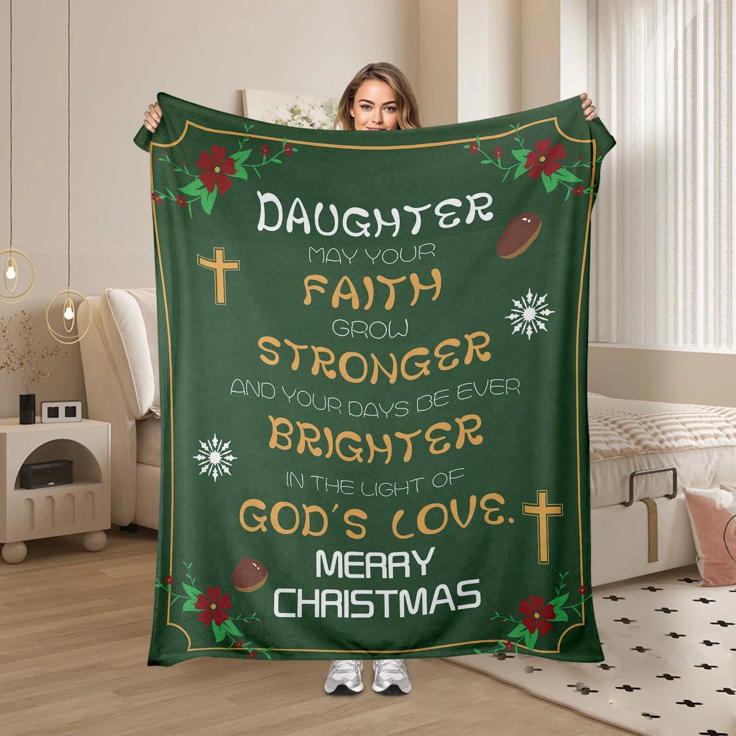 Christmas Blessing Themed Blanket