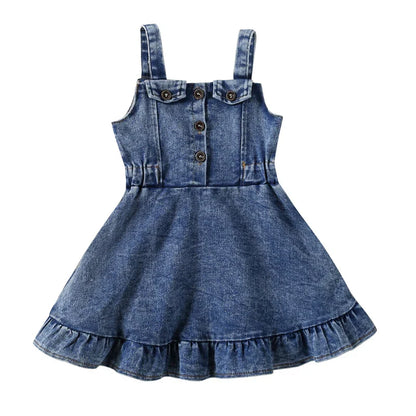 Sleeveless Denim Toddler Dress