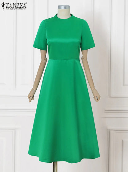 Elegant Satin Midi Dress