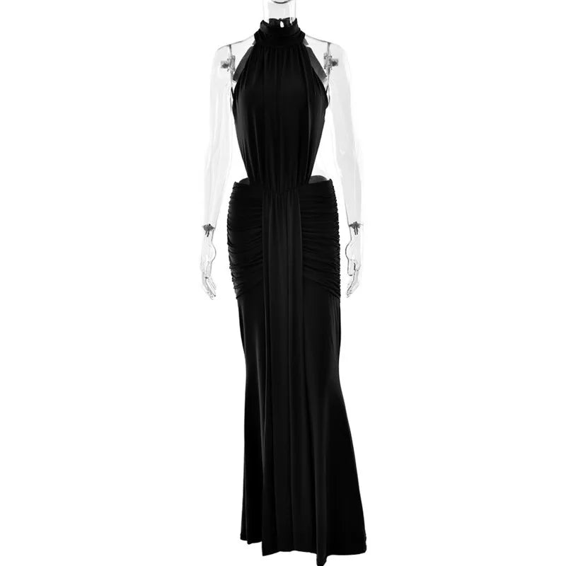 Pleated Halter Bodycon Dress