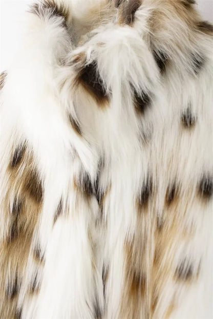 Stylish Animal-Print Fur Jacket