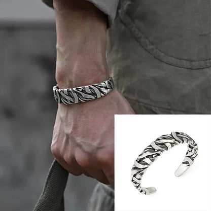 Retro Punk Koi Fish Engraved Bracelet