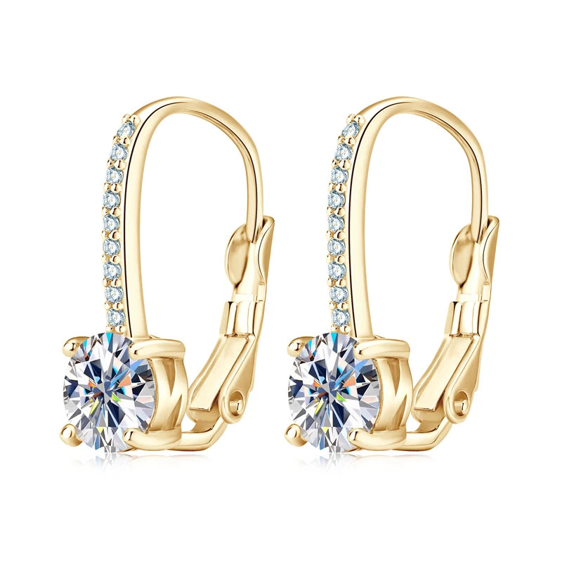 Moissanite Silver Drop Earrings