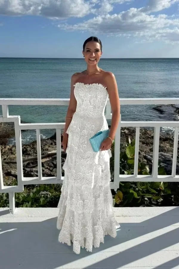 Tiered Lace Maxi Gown