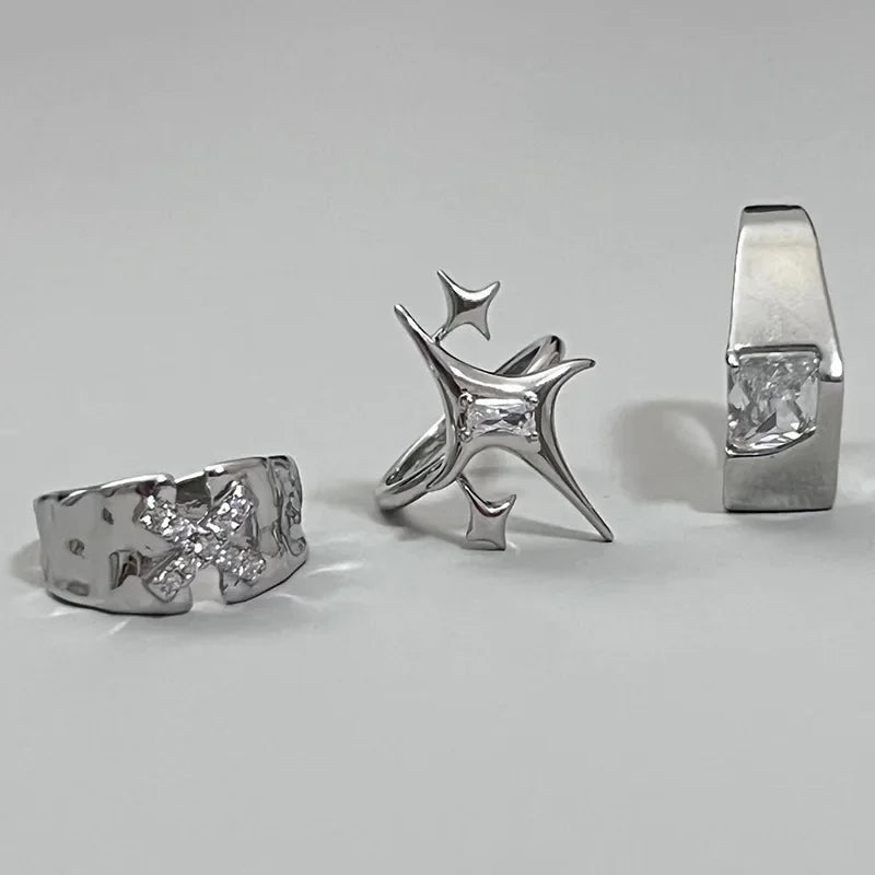 Silver Gothic Star Ring