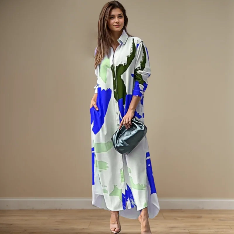 Elegant Printed Long Dress