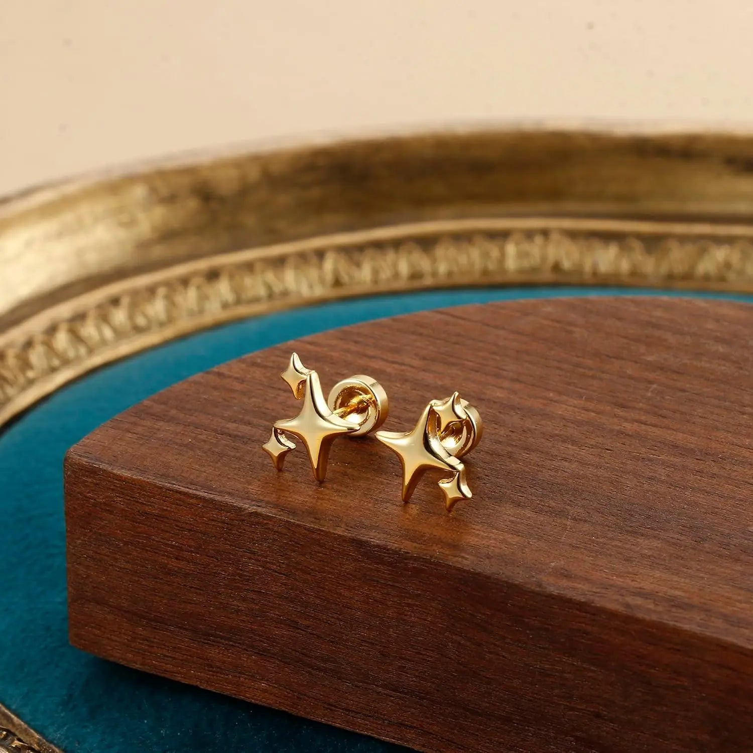 Star Screw Back Stud Earrings
