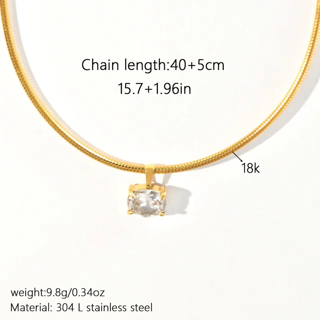 Zircon Geometric Pendant Necklace