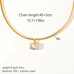 Zircon Geometric Pendant Necklace