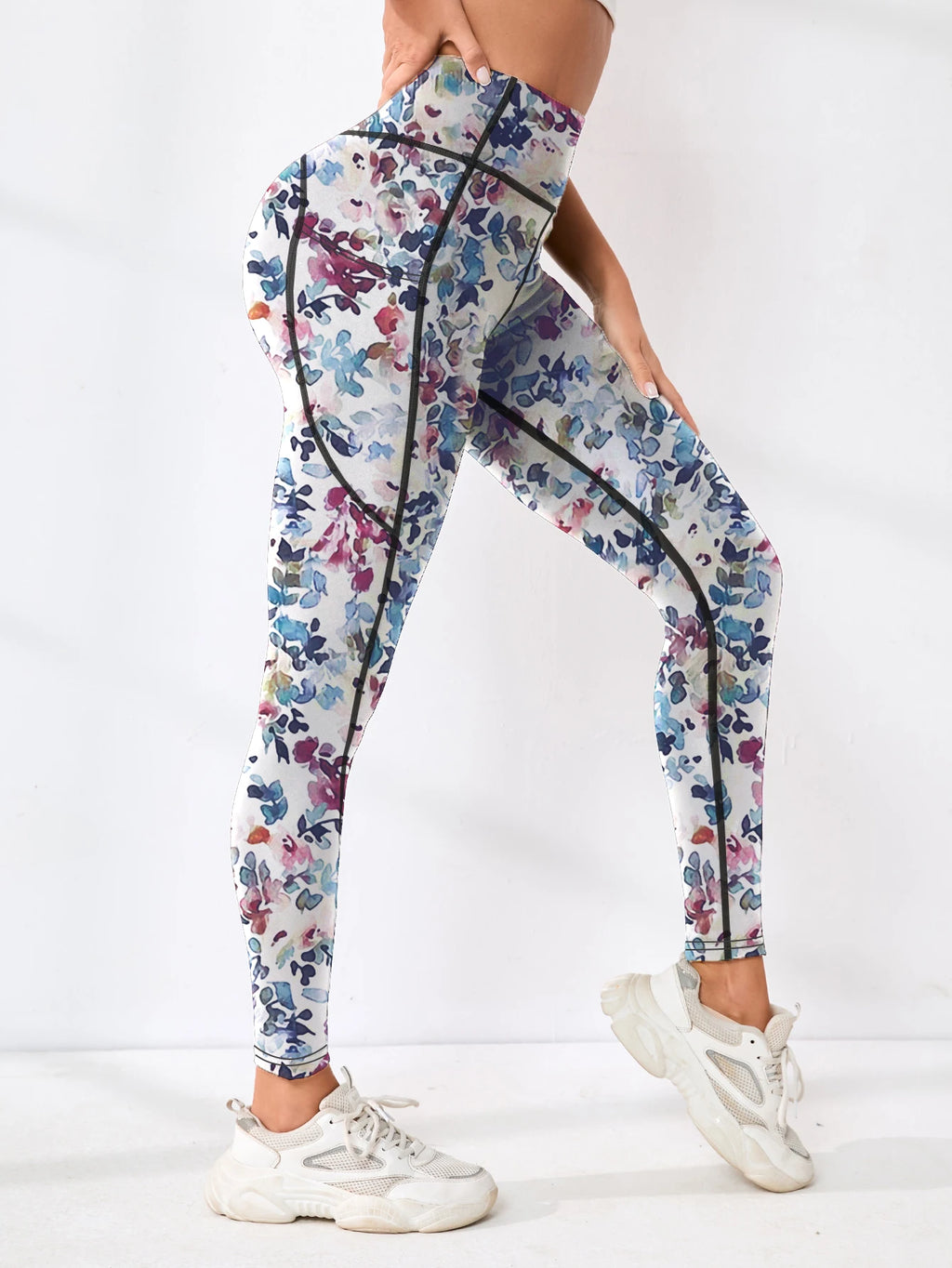 Printed Welt-Pocket Ankle Yoga Pants