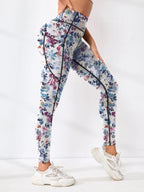 Printed Welt-Pocket Ankle Yoga Pants