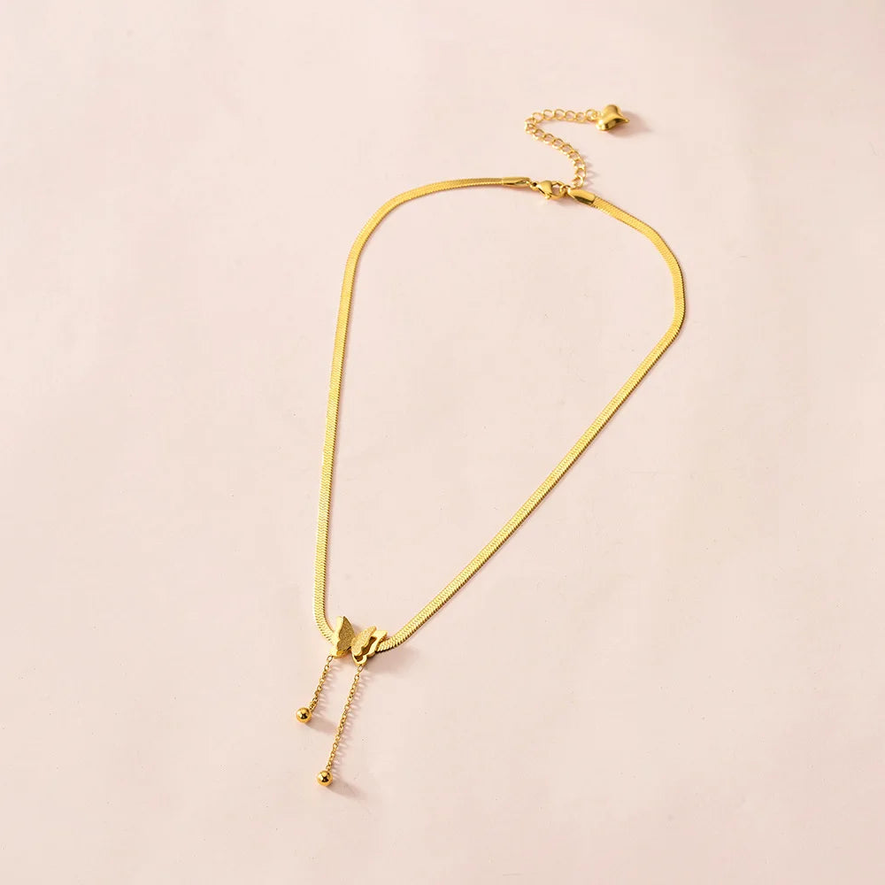 Insect Pendant Snake Necklace