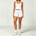 Nylon Solid True-To-Size Fit Two-Piece Yoga Set