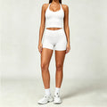 Nylon Solid True-To-Size Fit Two-Piece Yoga Set