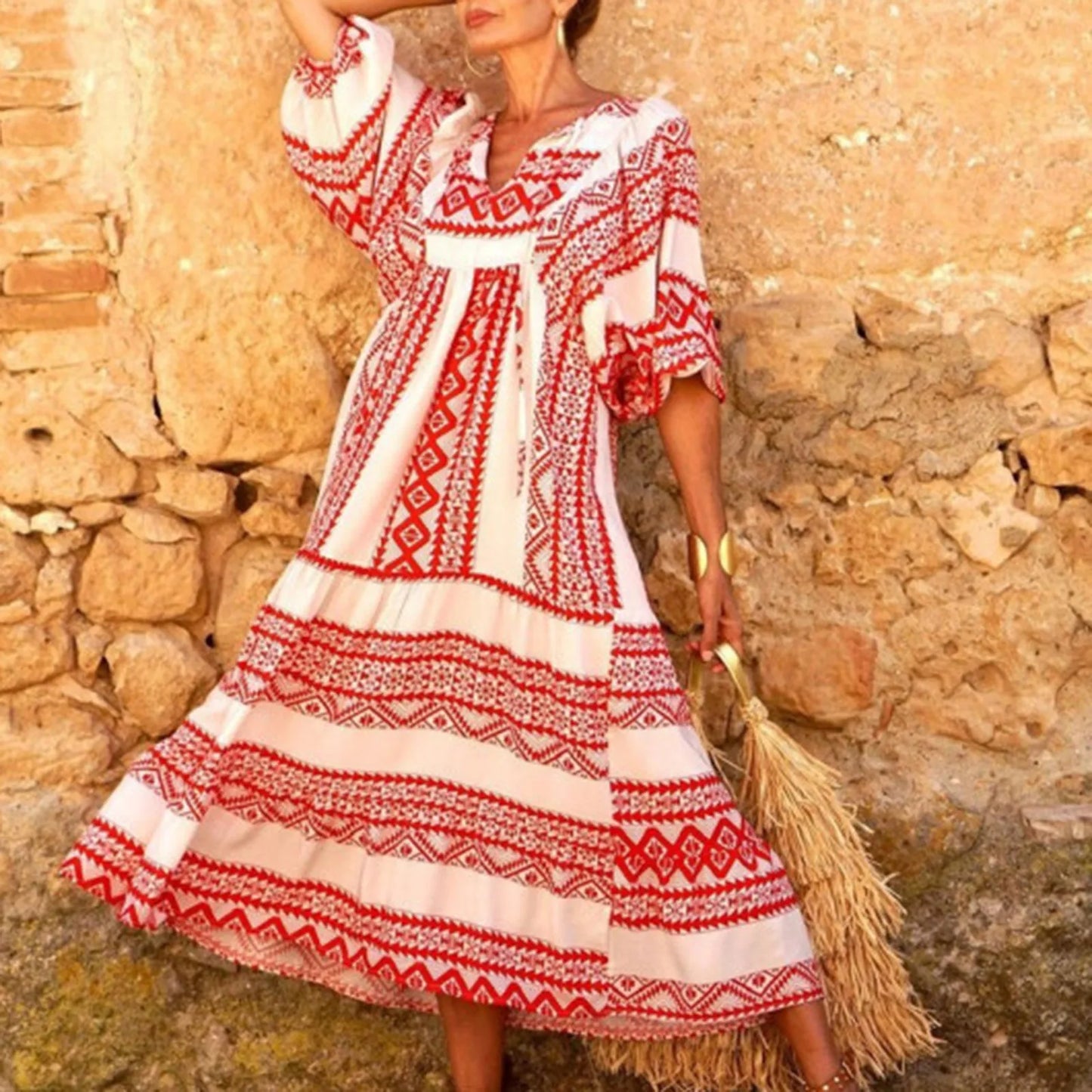 Boho Puff Sleeve Dress