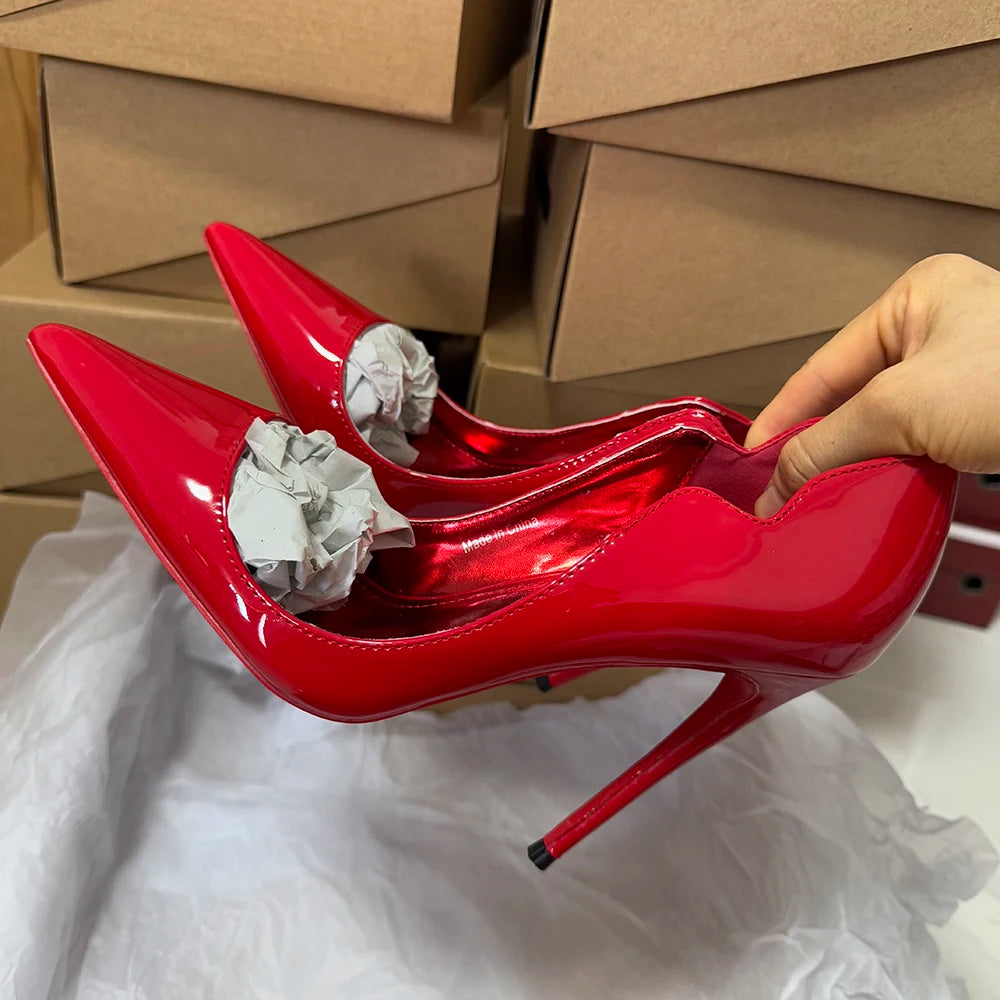 Patent Leather Pointed Stiletto Heels