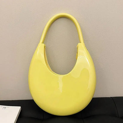 Solid Round Underarm Bag