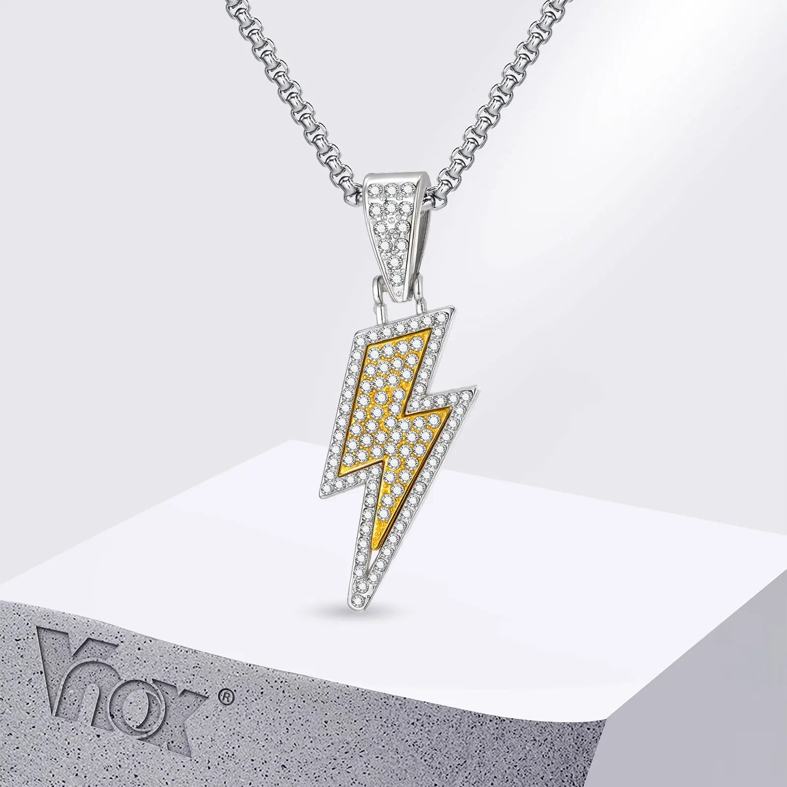 Vnox Lightning Pendant Necklace