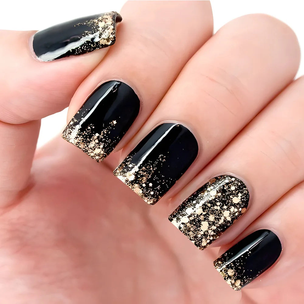 Mid-length French False Nails Leopard