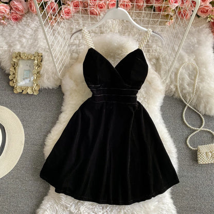Velvet Off-Shoulder Red Mini Dress