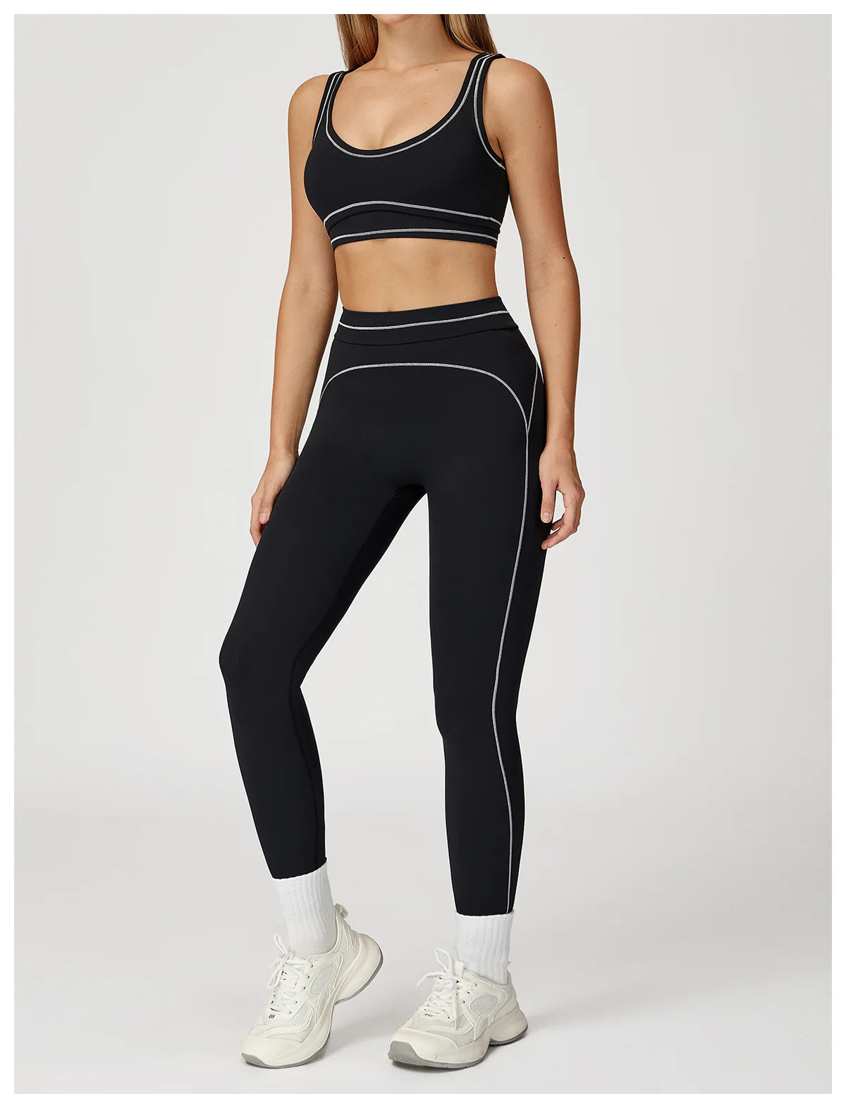 Knit Construction Sleeveless True-To-Size Fit Two-Piece Yoga Set