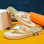Patchwork Fabric Beach Flip-Flops