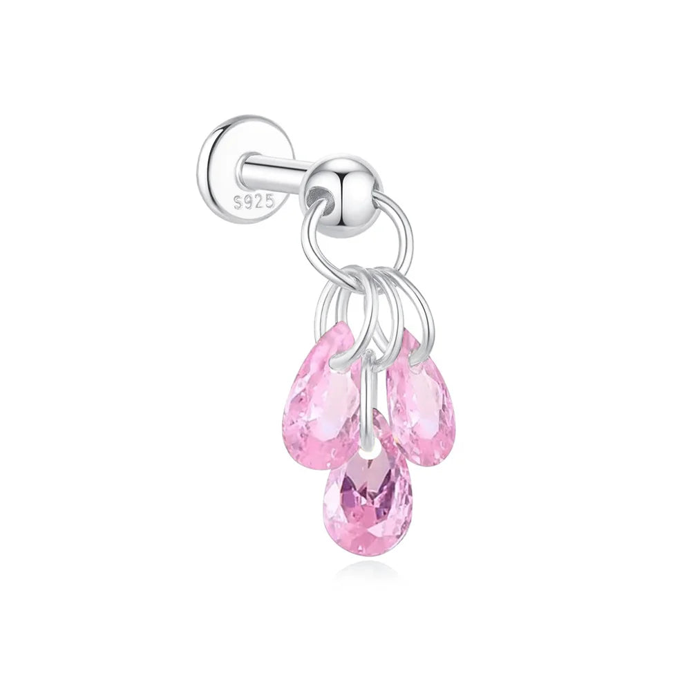 Geometric Pearl Zircon Studs