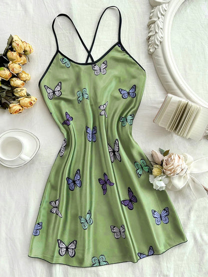 Butterfly Print Slip Nightdress