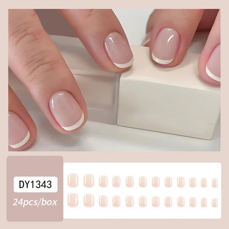 Gradient White Press Nails