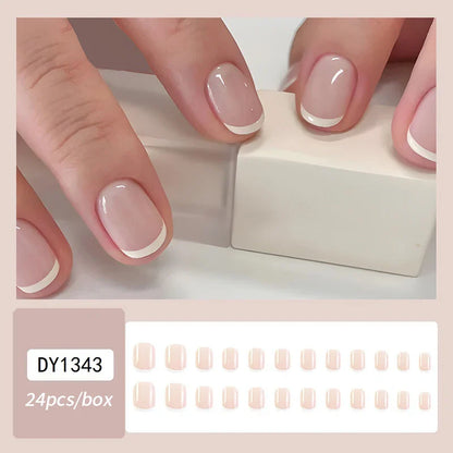 Gradient White Press Nails