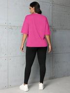 Polyester Crew Neck Short Sleeve Two-Piece Yoga Set